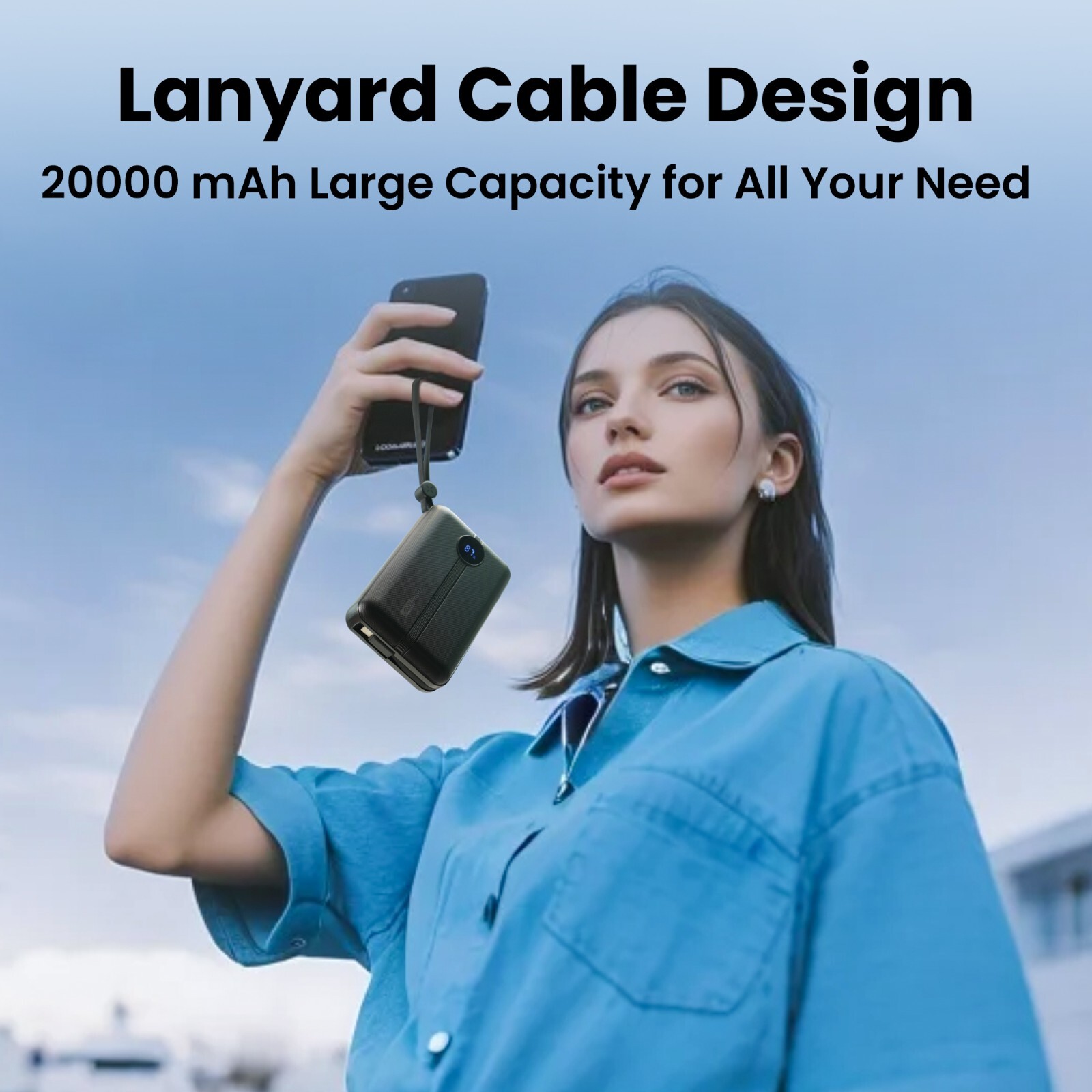 20000mAh Power Bank Fast Charging Battery LCD Digital Display Large Capacity