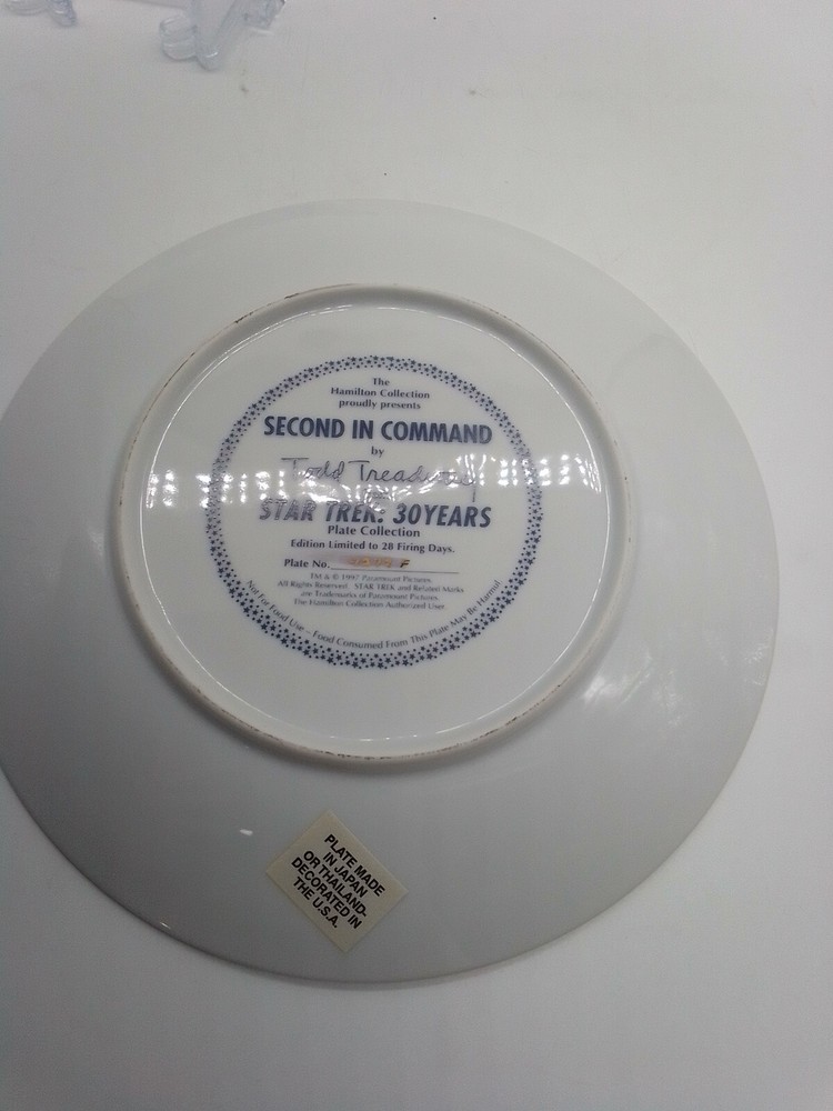 Star Trek Collector Plate "Second in Command" Hamilton Collection