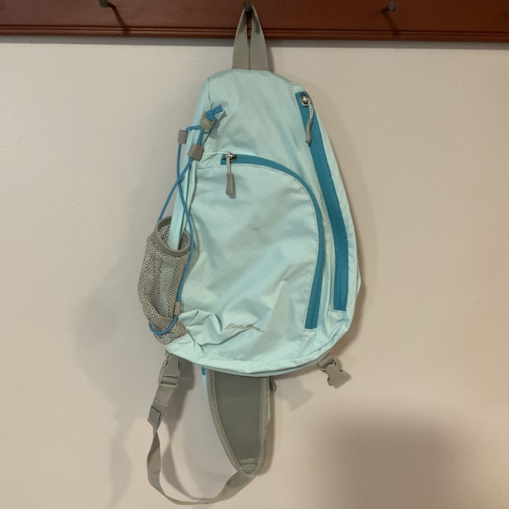 Eddie Bauer Blue Sling Backpack, Adjustable Strap Multiple Pockets