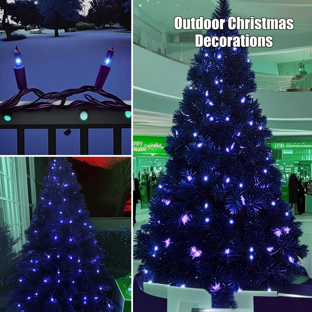 HISHINY Christmas Lights 100 Count Blue Tree String 21feet,