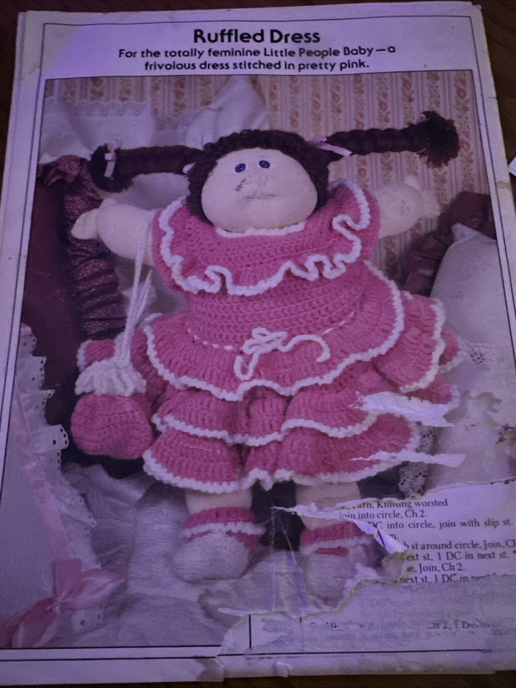 Crochet For Cabbage Patch Kids 7545 Xavier Roberts 1982 +2 Patterns Incomplete