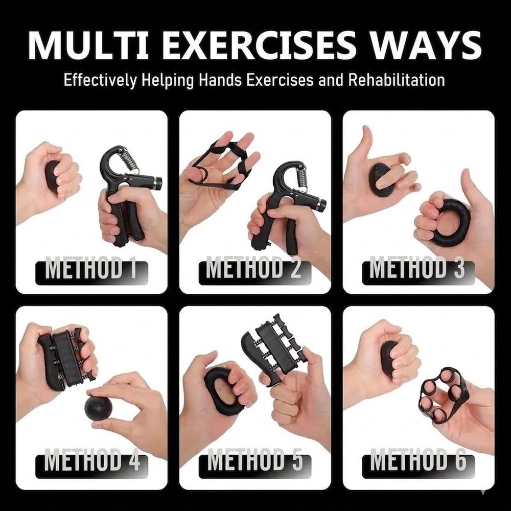 Hand Grip Strength Trainer Adjustable Gripper Forearm Exerciser Gym Workout