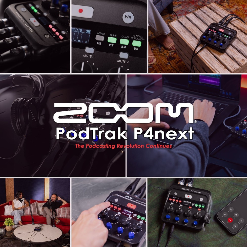 Zoom PodTrak P4next Portable Multitrack Recorder + BTA-2 Bluetooth Adapter