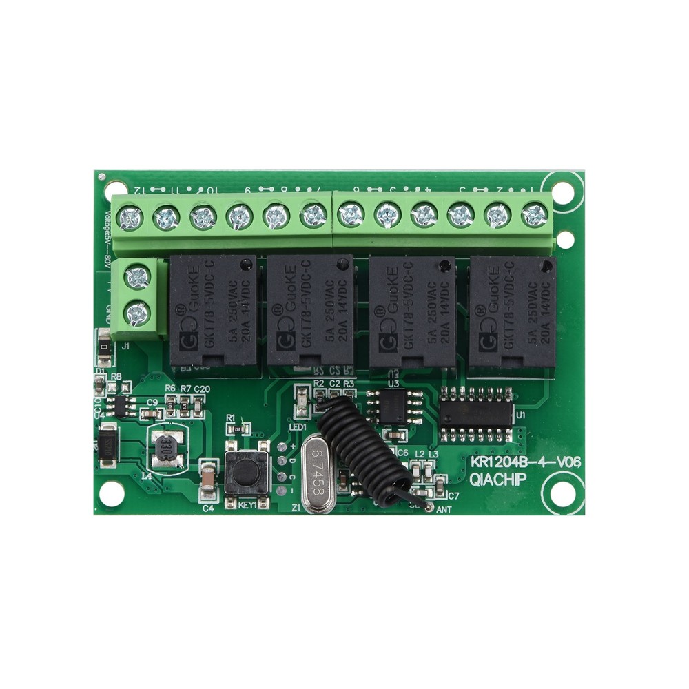 DC 4-Channel 443MHz Wireless RF Remote Control Relay Switch For more Control