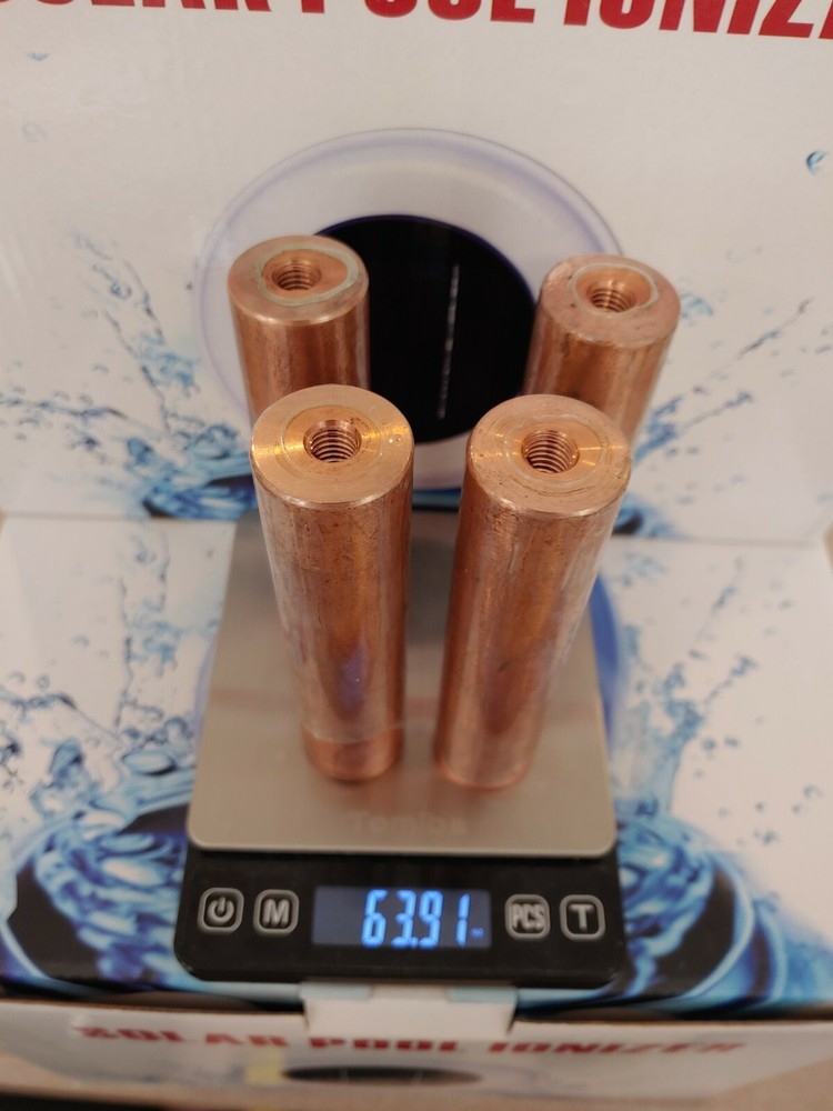 Replace 4 Cu Anodes- 450 Gram Each- 4 Wing Nut- Solar Pool Ionizer Universal Fit