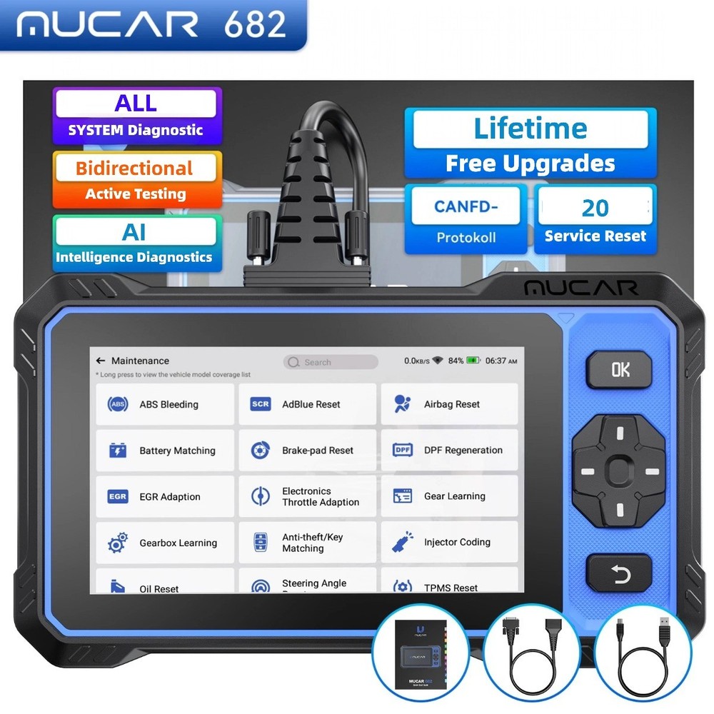 MUCAR 682 Car Diagnostic Tool OBD2 Scanner FULL SYSTEM Bidirectional 20+Services