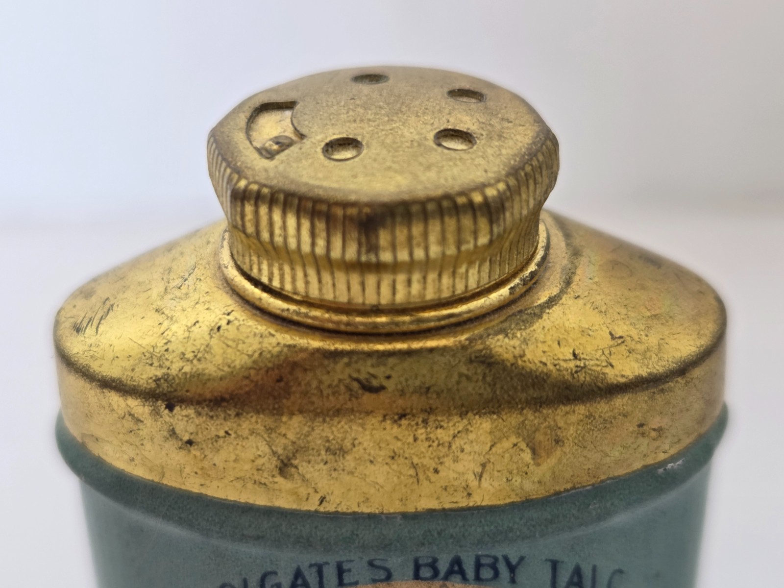 VINTAGE COLGATE'S BABY SAMPLE TALC TALCUM POWDER TIN ADVERTISING
