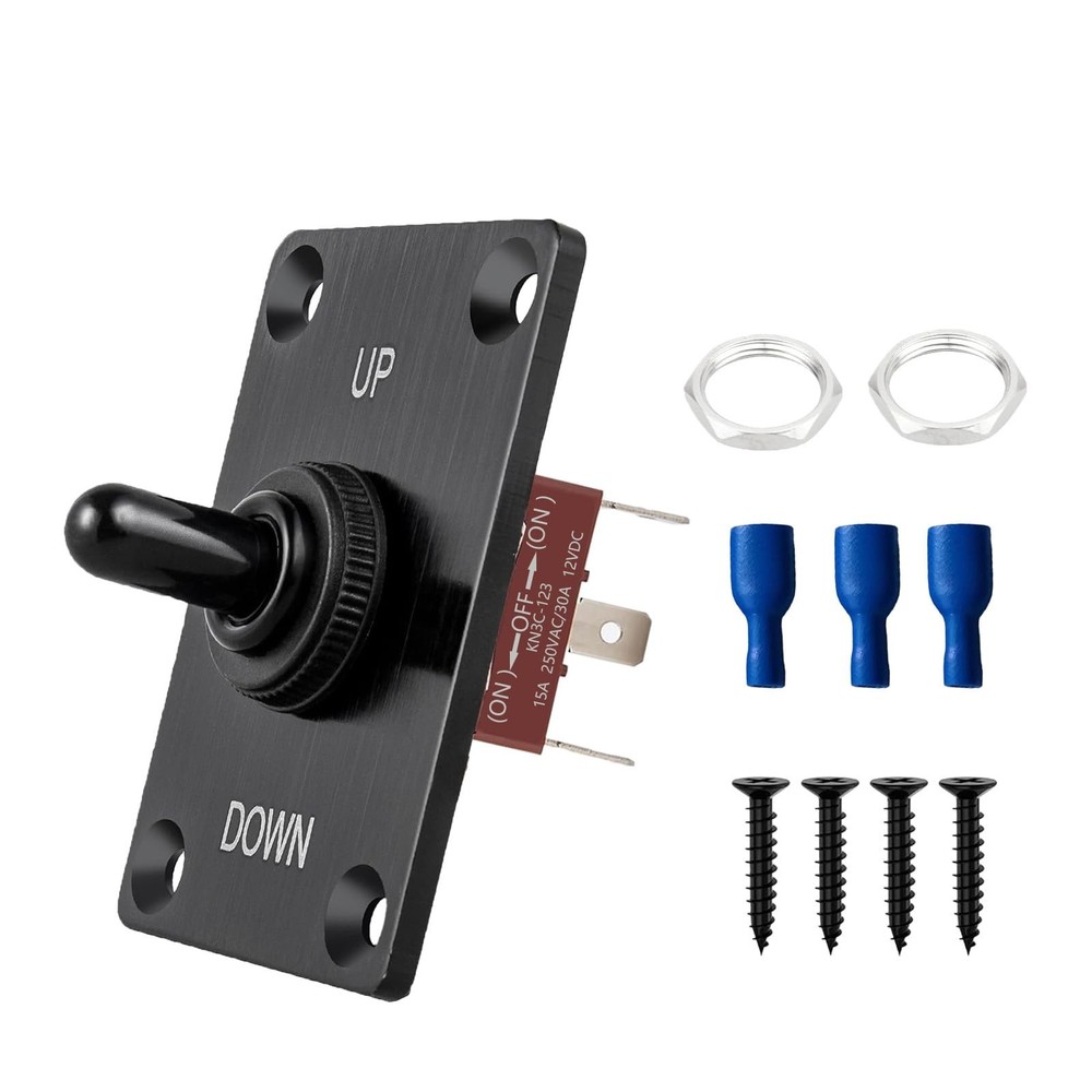 Wired Toggle Switch 12V 30A Waterproof Toggle Switch SPST Latching Rocker Swi...