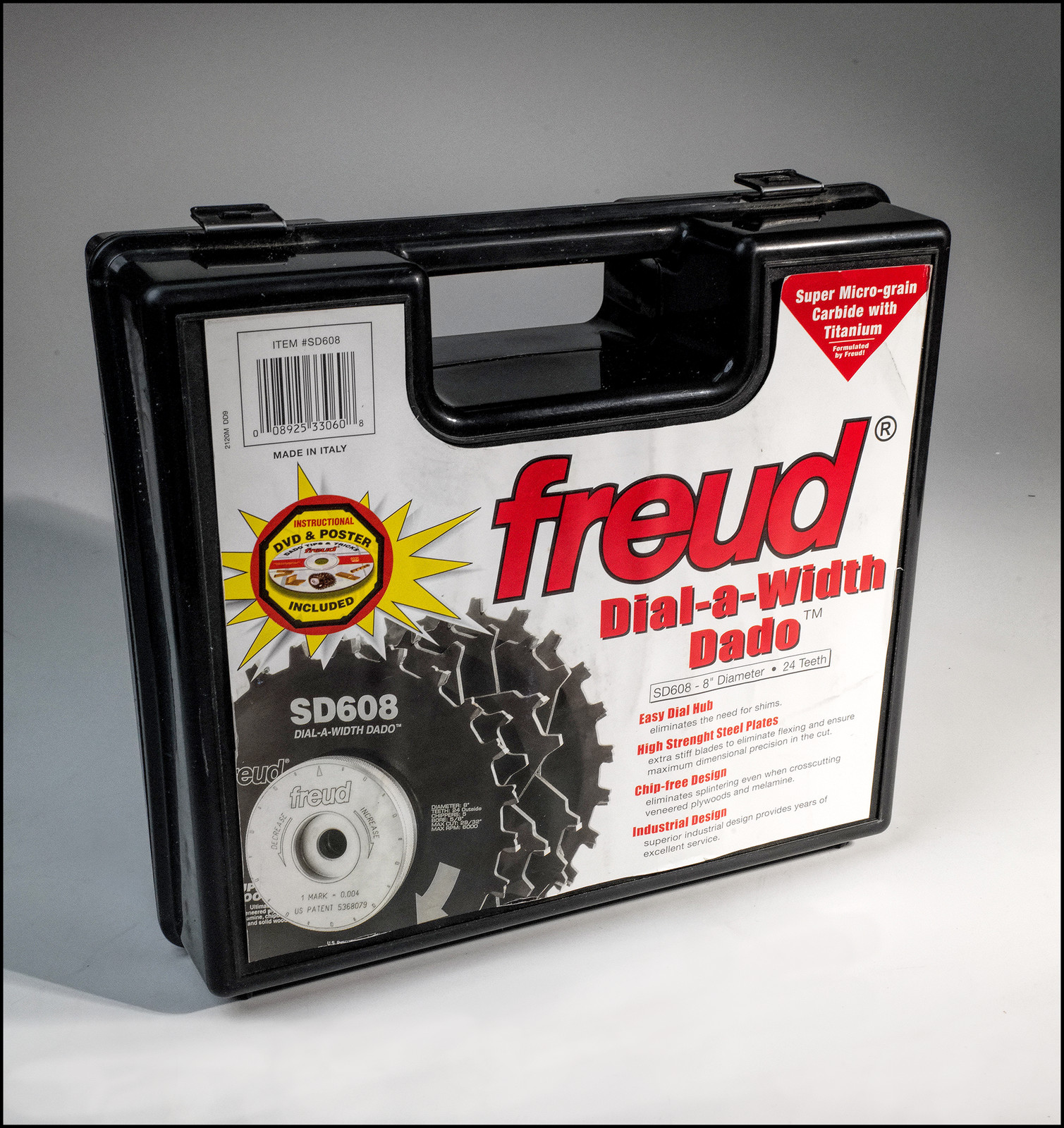 FREUD  SD608 DIAL A WIDTH DADO 8"Diameter Carbide tipped, Made in Italy