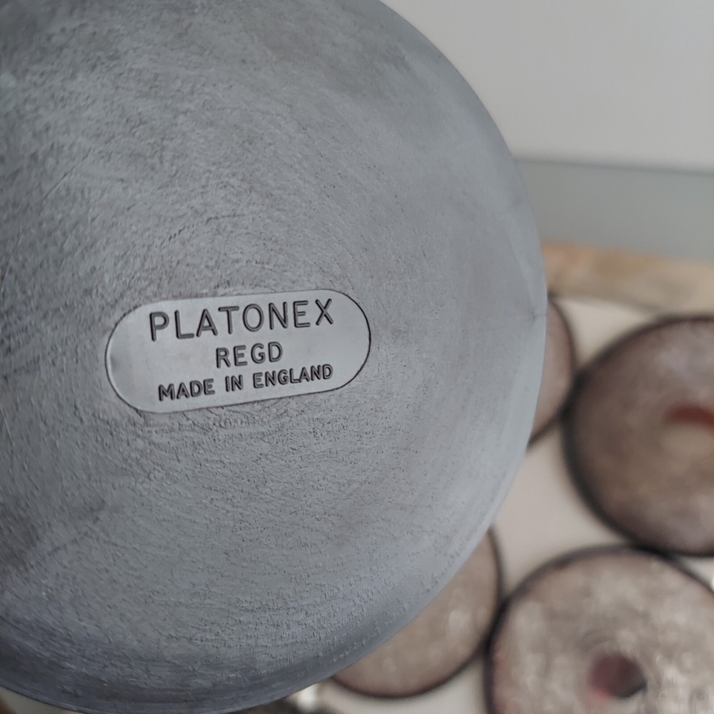 Vtg. Platonex RegD - 6 Silverplated Coasters - Plastic base