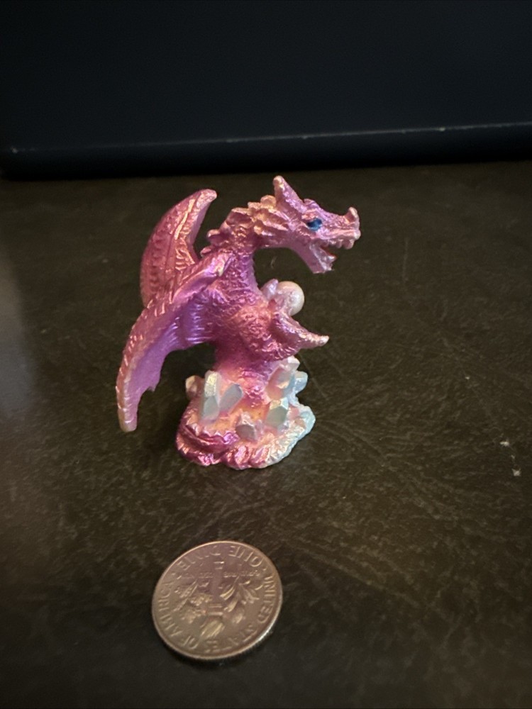 Tiny Pink Dragon With Pearl Detailed