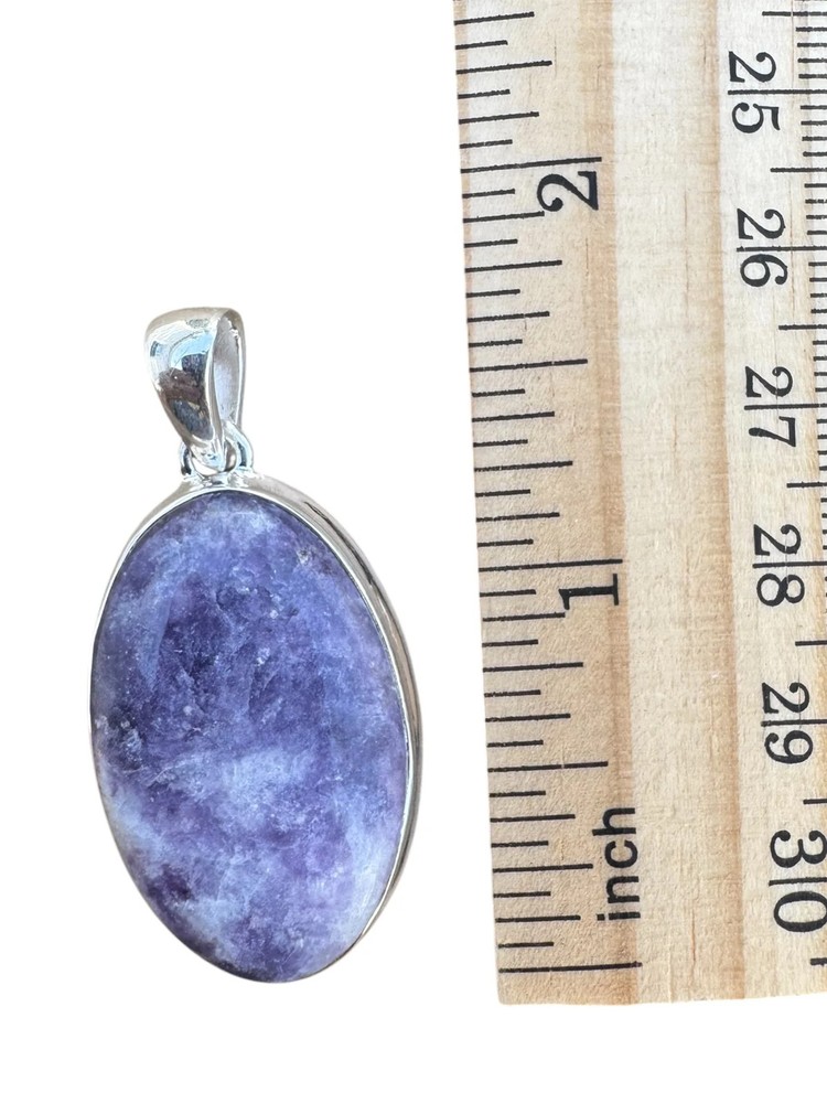 Lepidolite Solid 925 Sterling Silver Pendant