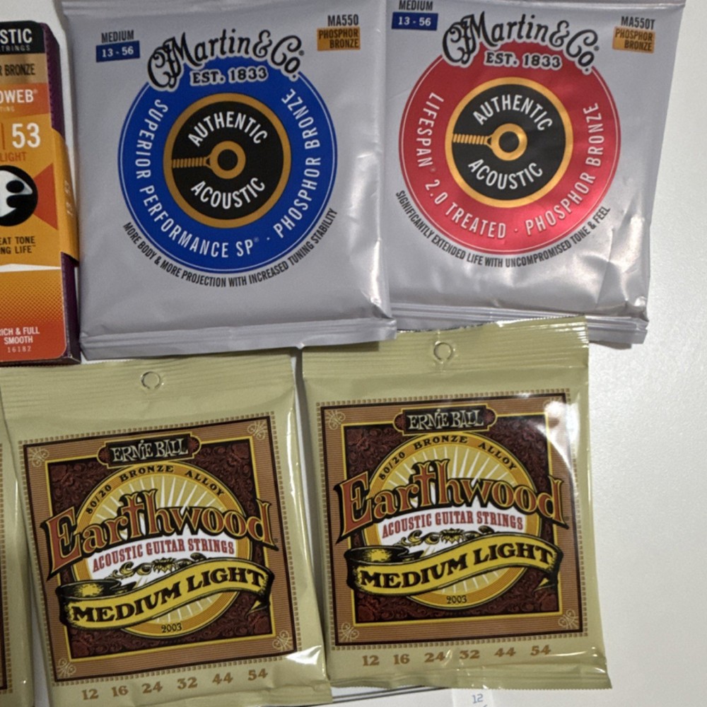 Acoustic guitar string lot - 18 sets - sealed packages