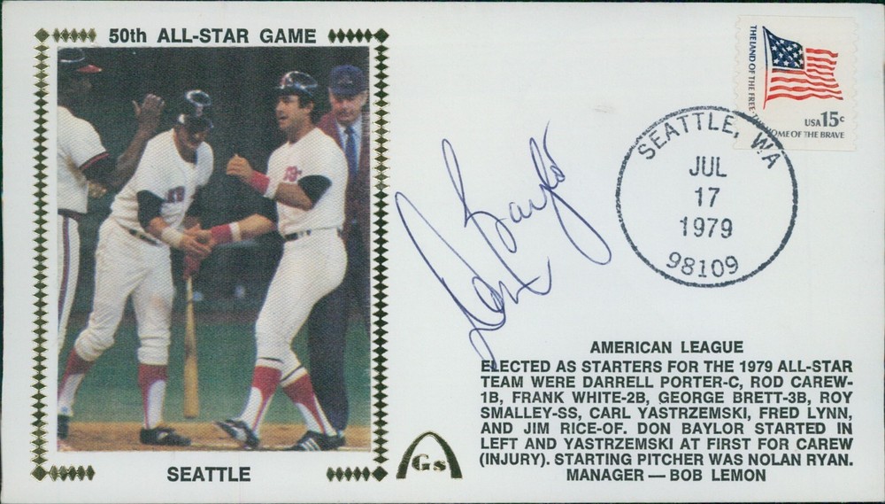 Don Baylor Boston Red Sox Signed 50th All Star Game Cachet JSA Authenticated