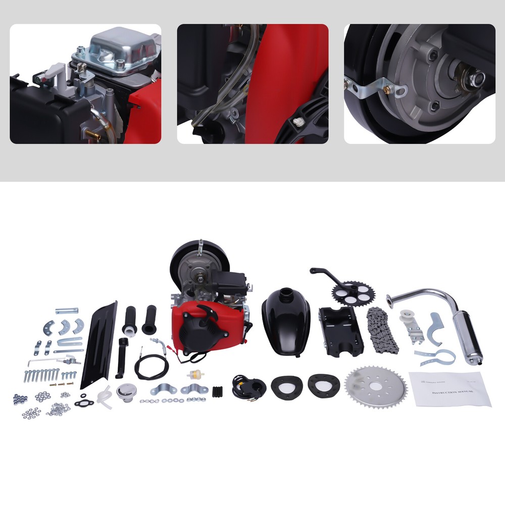 53CC 4-Stroke Motorized Bike Engine E-Bicycle Conversion Petrol Motor Belt Kit