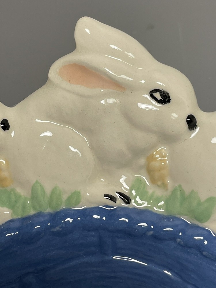 Easter Bunnies Serving Bowl Ceramic