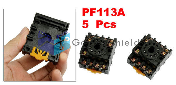 5Pcs PF113A 11 Pin Screw Terminals Relay Base Socket for Time Delay #