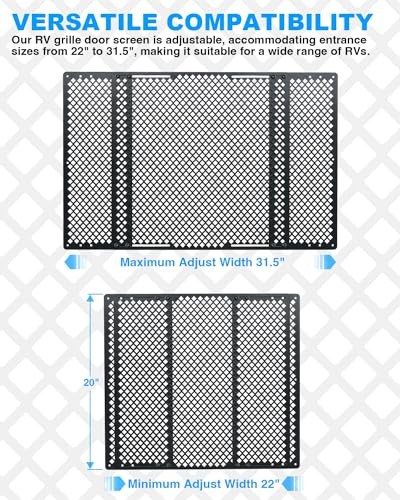 RV Screen Door Protector for Dogs, Adjustable RV Screen Door Pet Protector