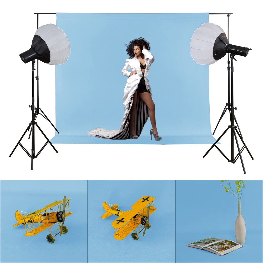 5X7FT Light Blue Backdrop Background for Photography,Polyester Backdrop Curta...