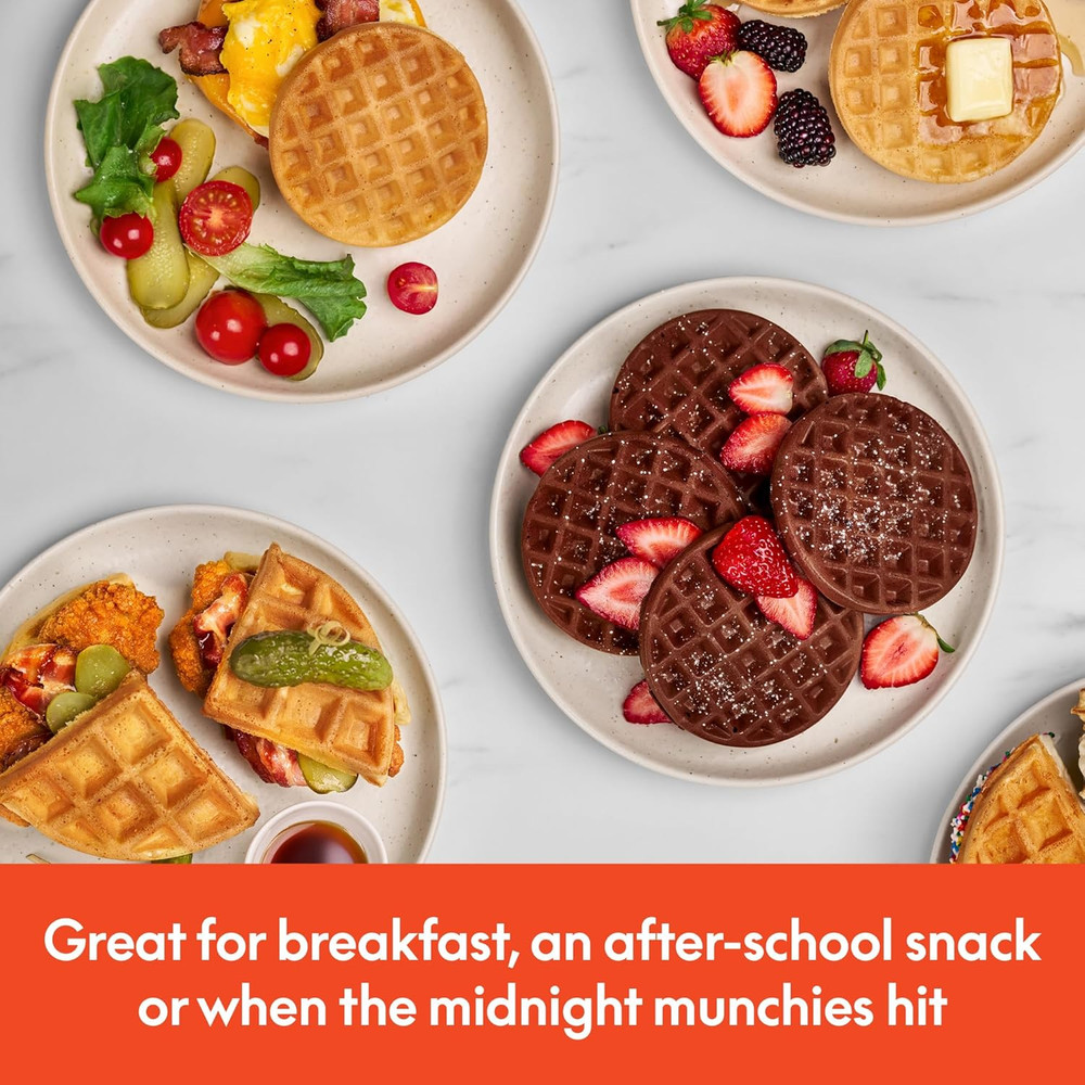 Evergood Mini Waffle Maker with Nonstick Plates & Customizable Designs