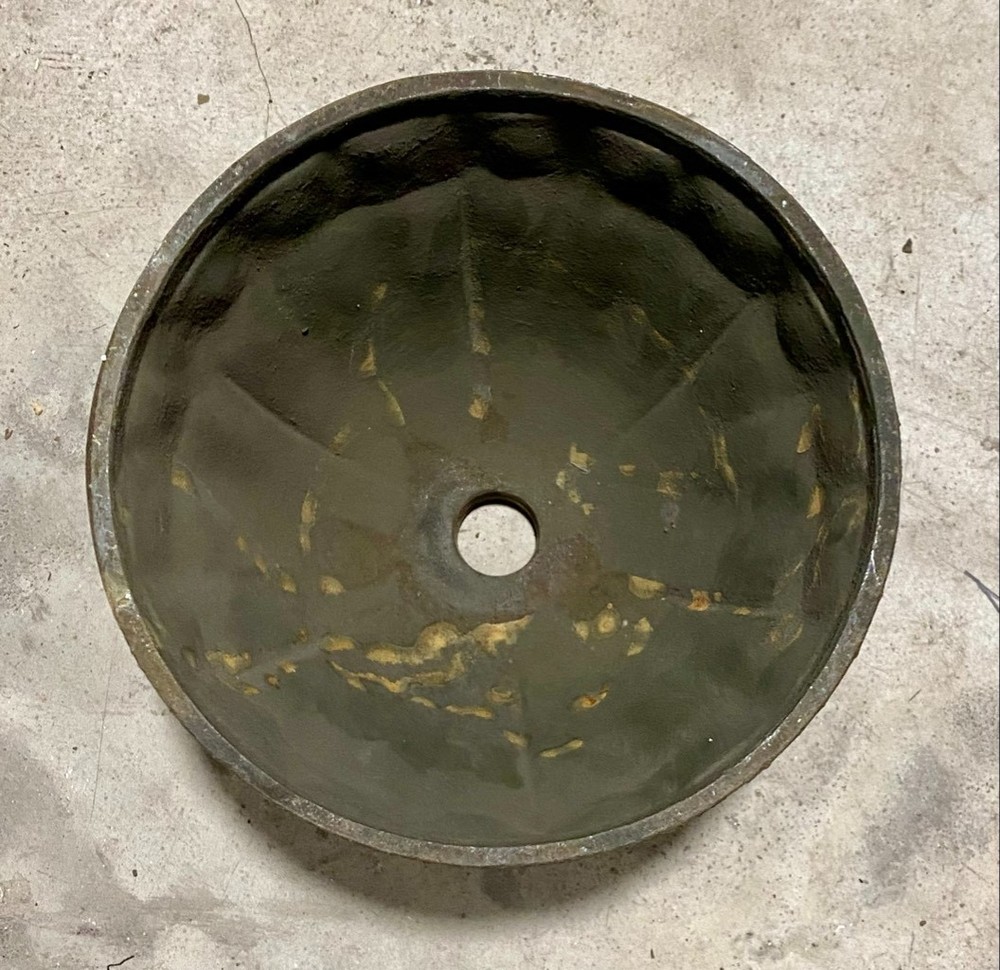 Antique Art Deco Style Ribbed Bronze Ceiling Light Plate