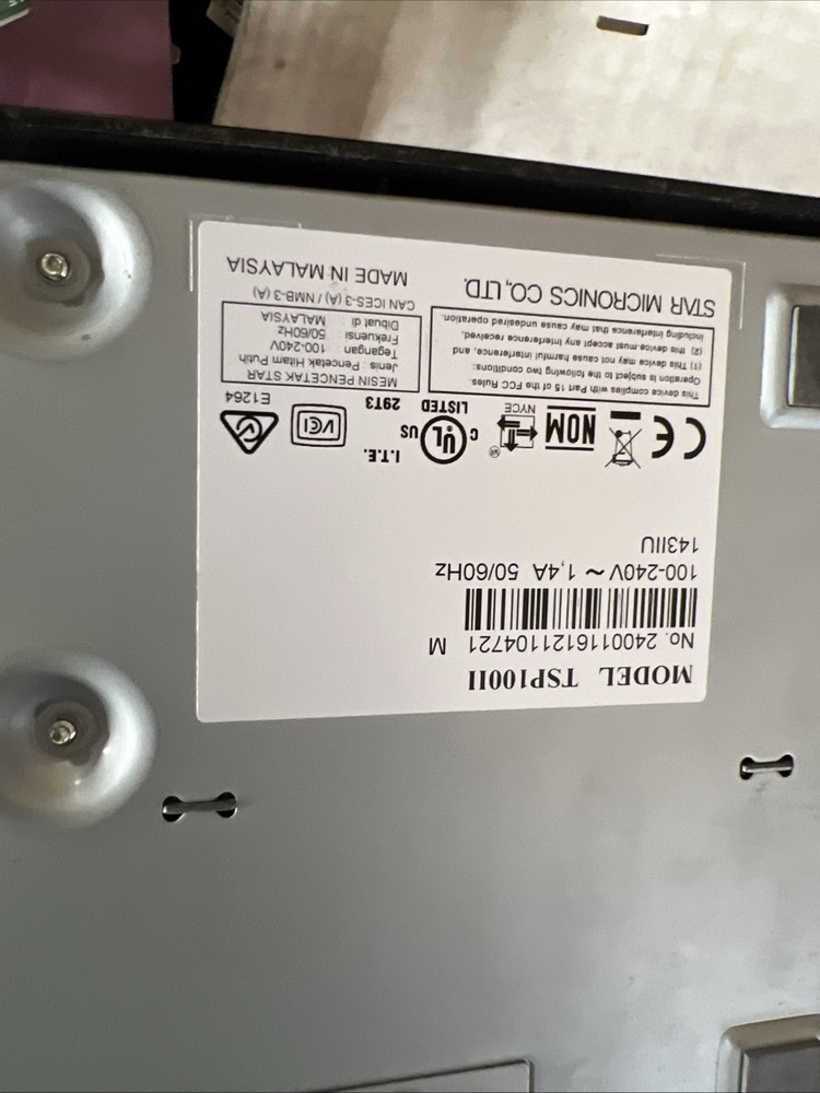 STAR TSP100 ECO future PRiNT Receipt Printer untested as is!