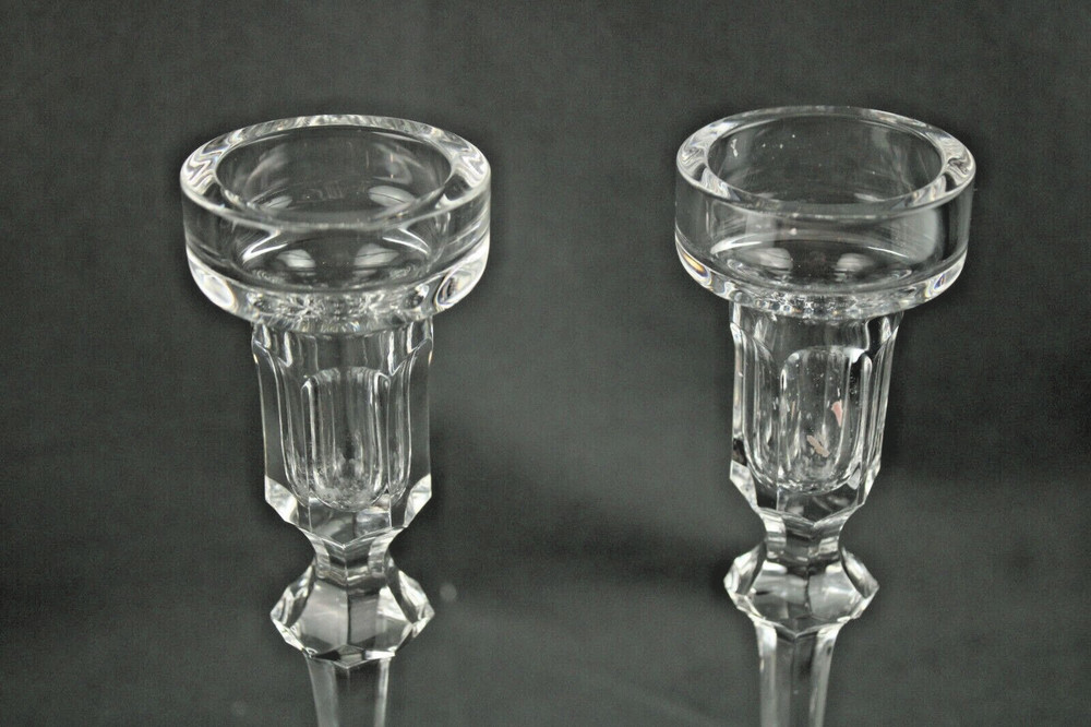 Set 2 Richmond Rogaska Set 2 Signed Candlesticks 8" Tall