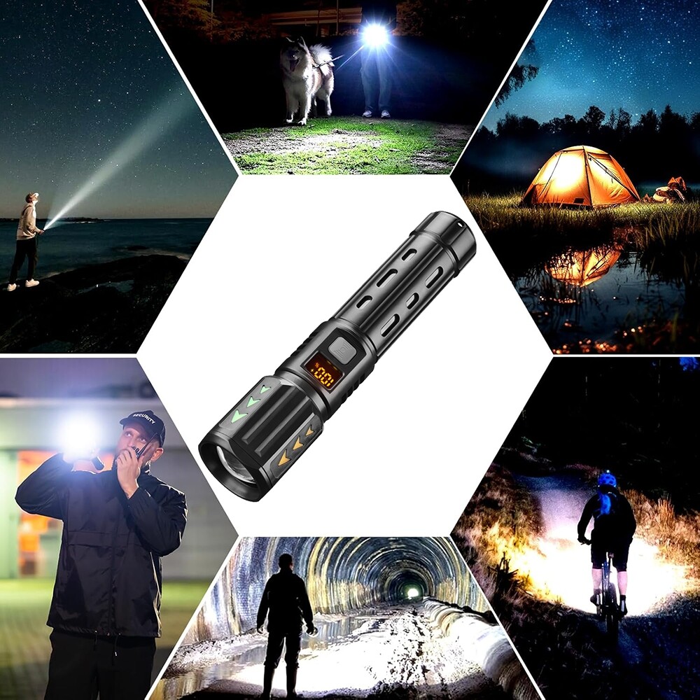 2 Pack LED Super Bright Flashlight Torch Tactical Lamp Zoomable 3 Modes Camping
