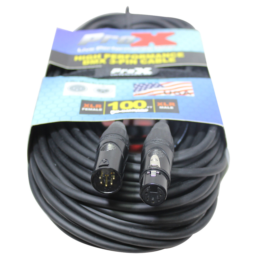 5 ProX 5 Pin High Performance Data Lighting DMX Cable 100 FT