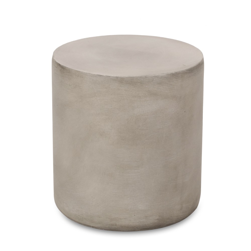 Modern Lightweight Outdoor Concrete Side Table End Table LIGHT GREY Patio