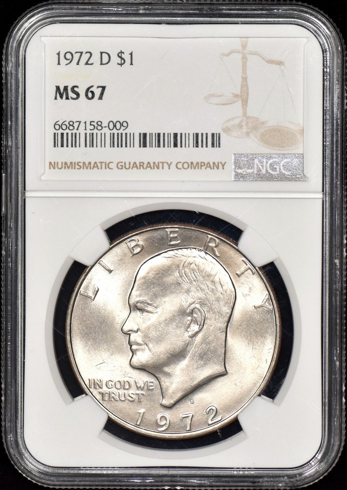 1972-D Ike Eisenhower Clad Dollar $1 NGC MS67