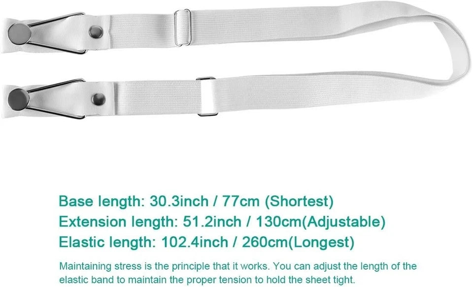 Bed Sheet Holder Straps- Adjustable Fitted Sheet Clips Bed Sheet Fastener Suspen