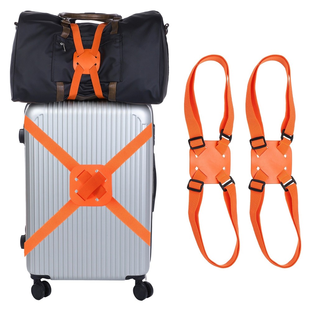 Adjustable Luggage Straps, Suitcase Elastic Strap, 39-78 Inch & 2Pcs & Orange