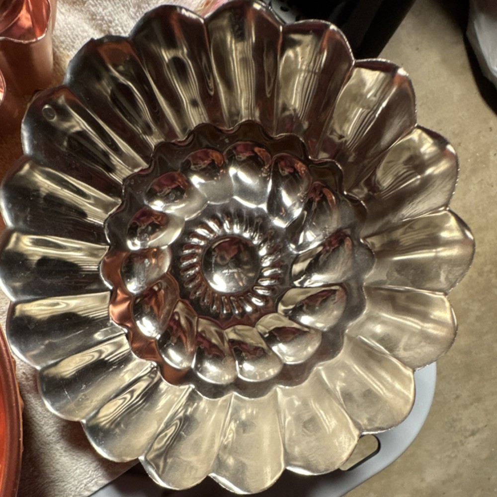 Metal Fluted Cake Pans Set Copper Silver Seven-Piece Assorted Designs