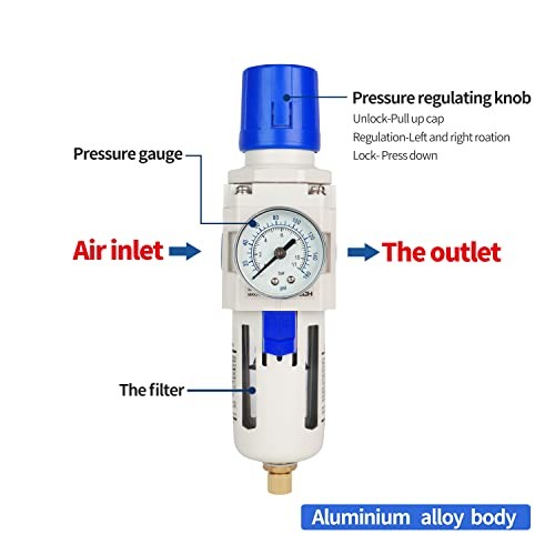 1" NPT Air Compressor Filter - Air Pressure Regulator Filter AW5000-10