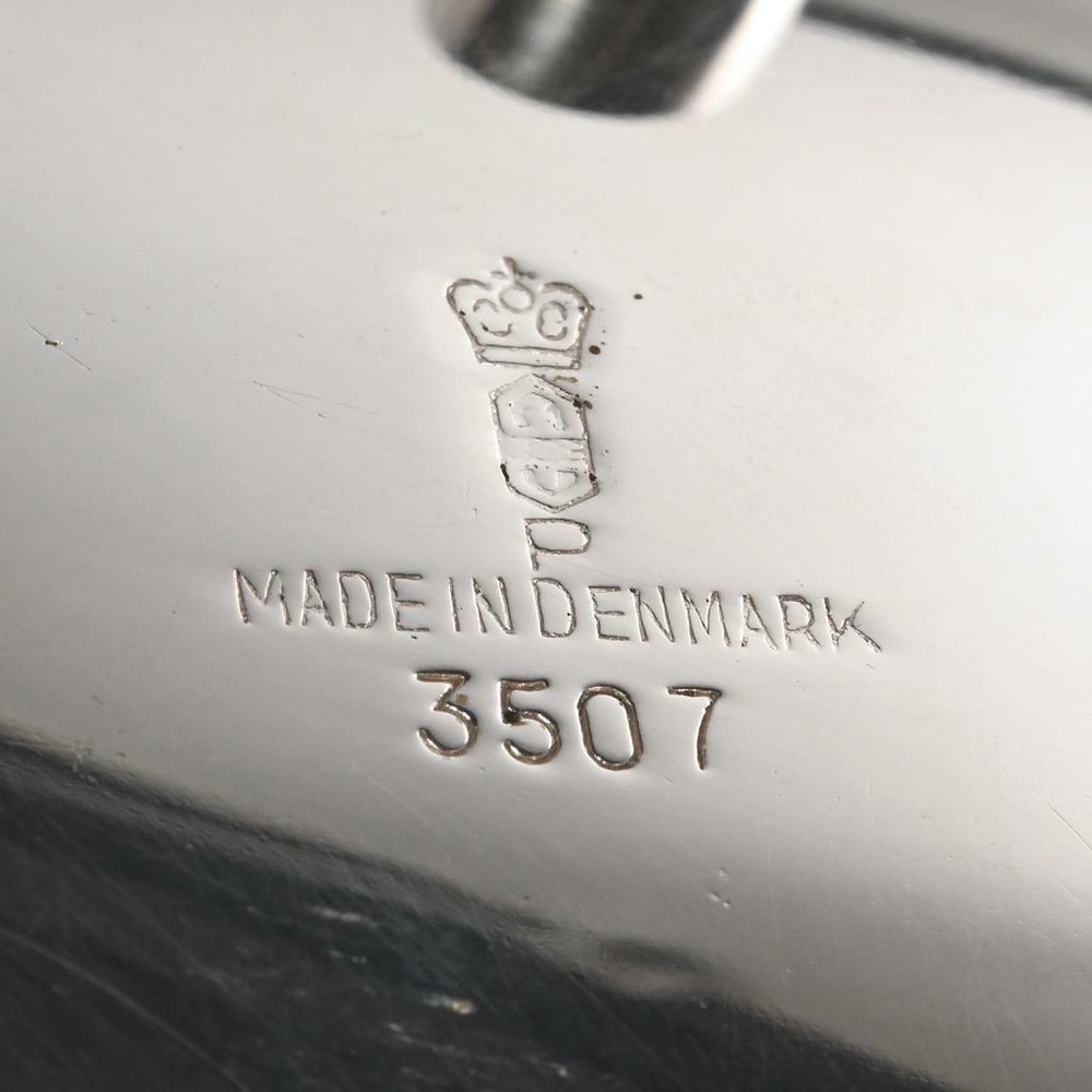 TWO (2) DANISH CARL CHRISTIANSEN MID-CENTURY MODERN SILVER PLATE DISHES, 4.5"