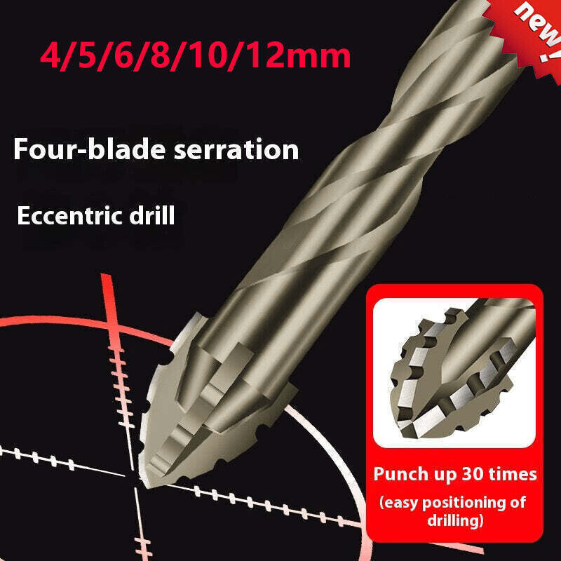 New Four-Flute Sawtooth Eccentric Drill Bit, Cozy Hoome Efficient Drill Bits US