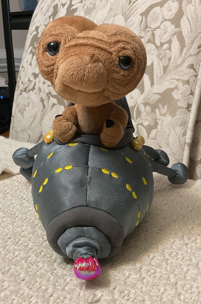 Universal Studios E.T. Extra-Terrestrial in Spaceship Light Up Plush - WORKS!!!