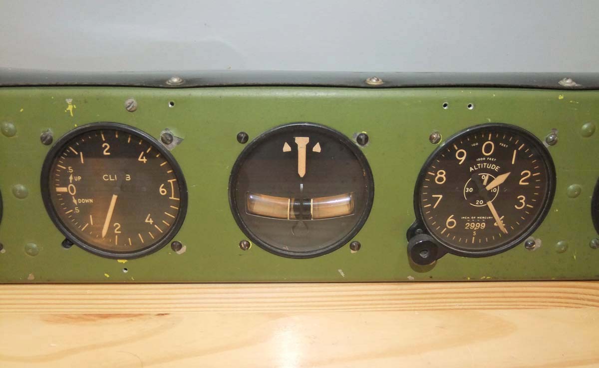 Original Waco CG-4A Hadrian Glider Instrument Panel