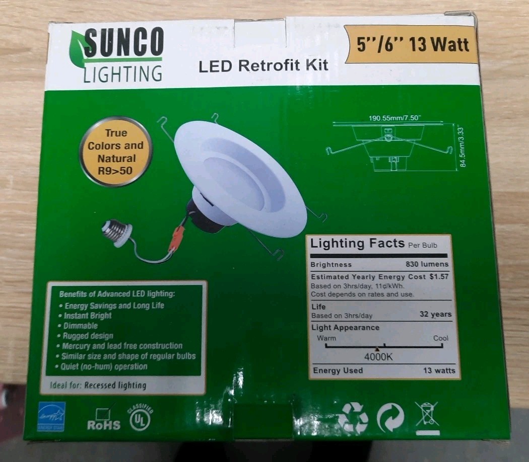 4 Boxes of SUNCO LIGHTING LED RETROFIT KIT 5/16” 13 WATT New FREE SHIPPING