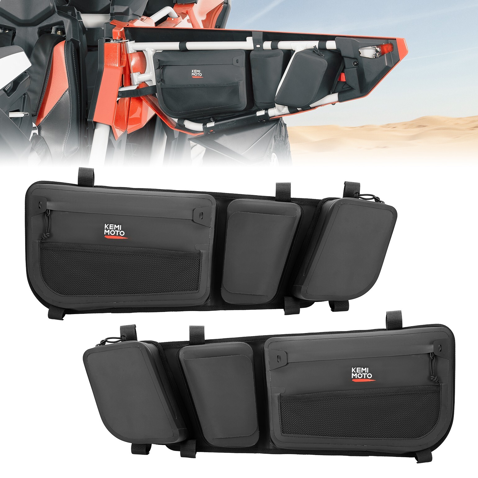 Upgraded TPU UTV Door Storage Bags w/ Knee Pad For Can Am Maverick X3 2017-2024