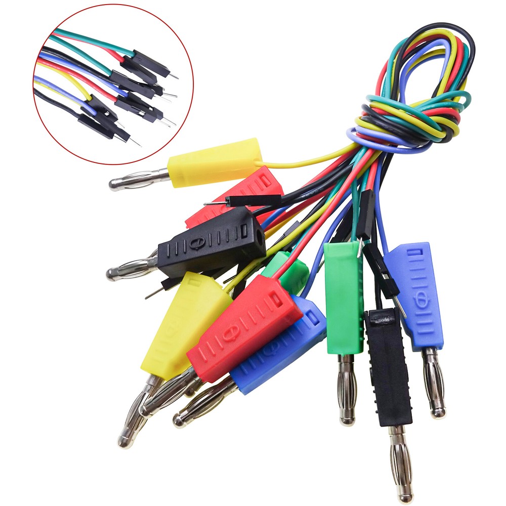 Peakelect Stackable Banana Plug to Breadboard Jumper Wire Soft Flexible Silicone