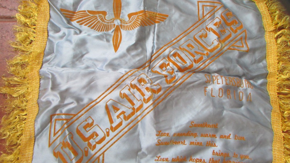 Korea/Vietnam War U.S. AF "St.Petersburg,FL" SWEETHEART" Homefront Pillow Cover