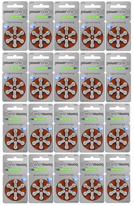 Powerone Hearing Aid 312 Genuine Batteries German Made,Multiple (30-300) EX-2028