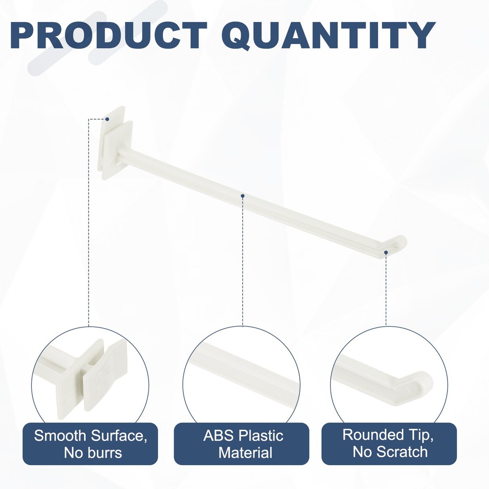 30Pcs Slat Wall Panel Hooks, 7 Inch Gridwall Hook for Tool Storage, White