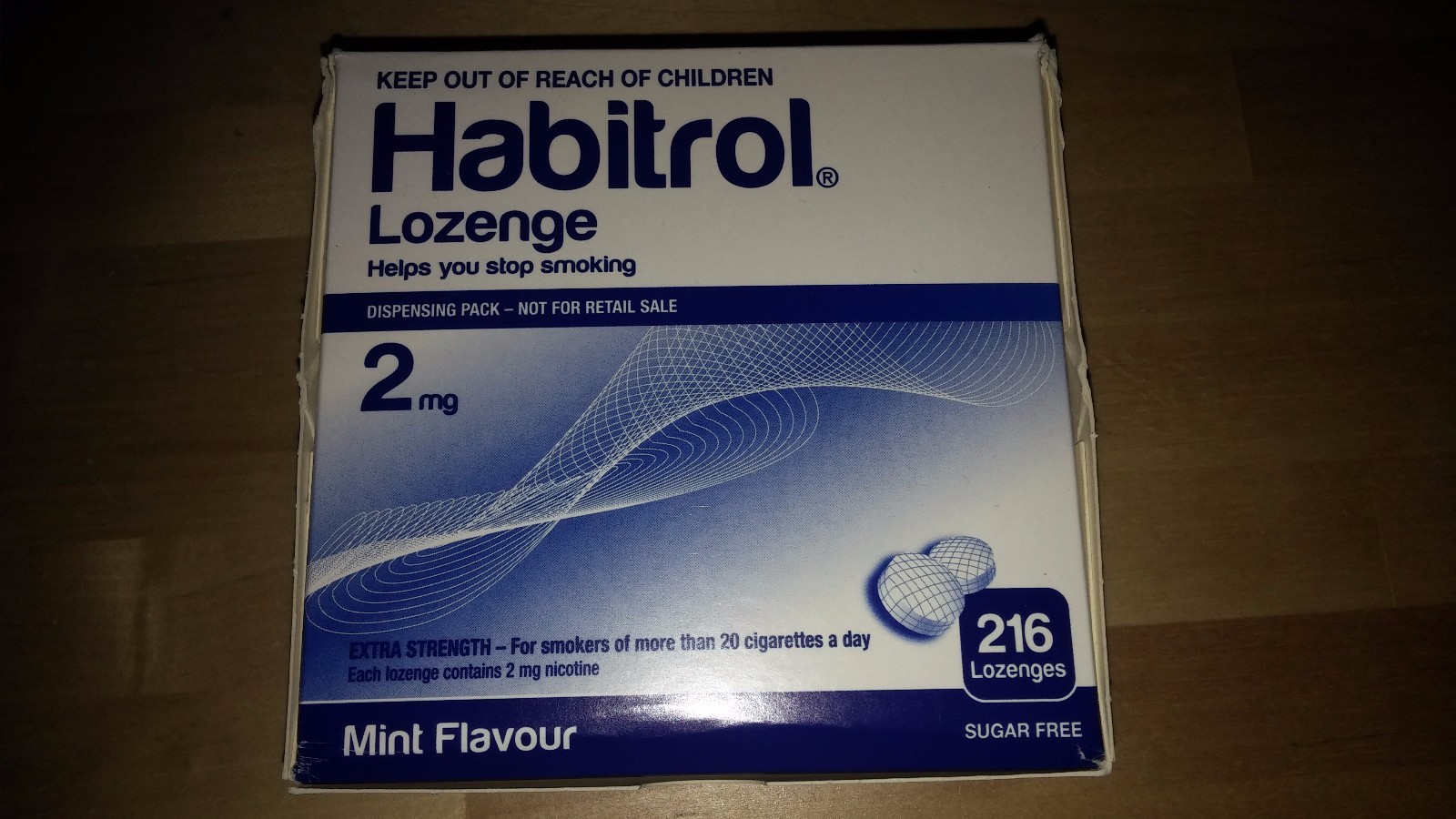 Habitrol Nicotine Lozenge 2mg Mint Flavor 6 boxes 1296 Pieces Sugar Free FRESH