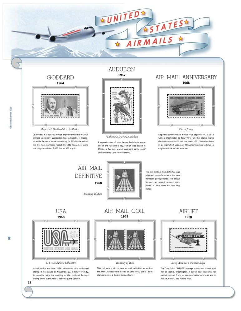 U.S. Airmail Stamp Supplement 1918 - 2012 (White Ace Alternative)