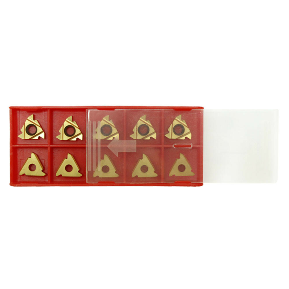 10Pc Indexable Tin Inserts 11ER A60 Carbide Threading Threader Lathing SER3 Bits