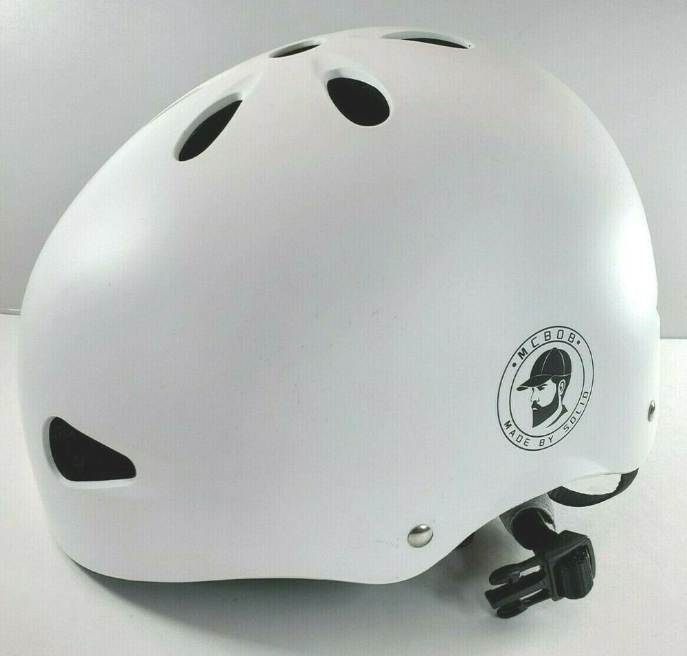 McBob MADE BY SOLID Multi-Sport Bike Helmet, Medium Adjustable, White