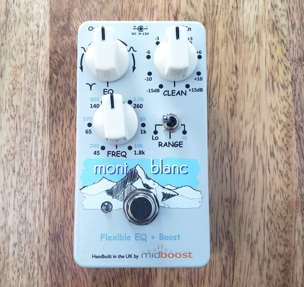 Handbuilt boutique semi-parametric EQ pedal with additional Clean Boost/Cut